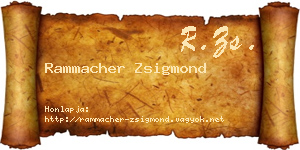Rammacher Zsigmond névjegykártya